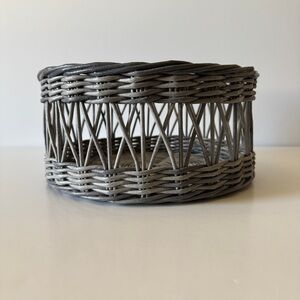 Elegant Gray Woven Basket. Handmade